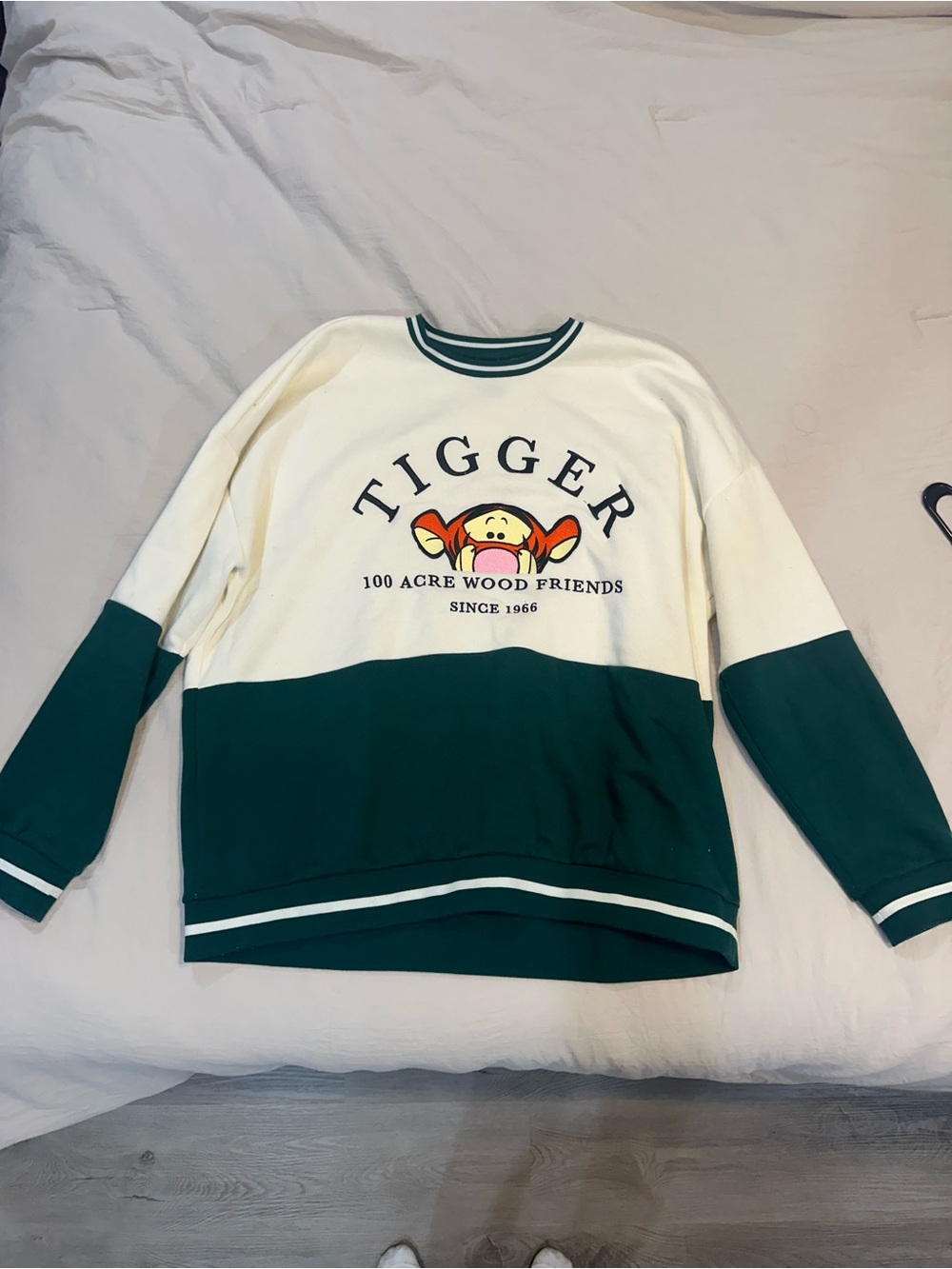 Disney Tigger Crewneck Sweater - Cream & Dark Green